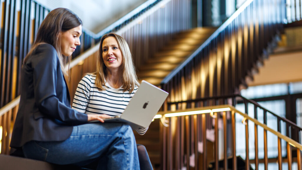 Women looking at a computer