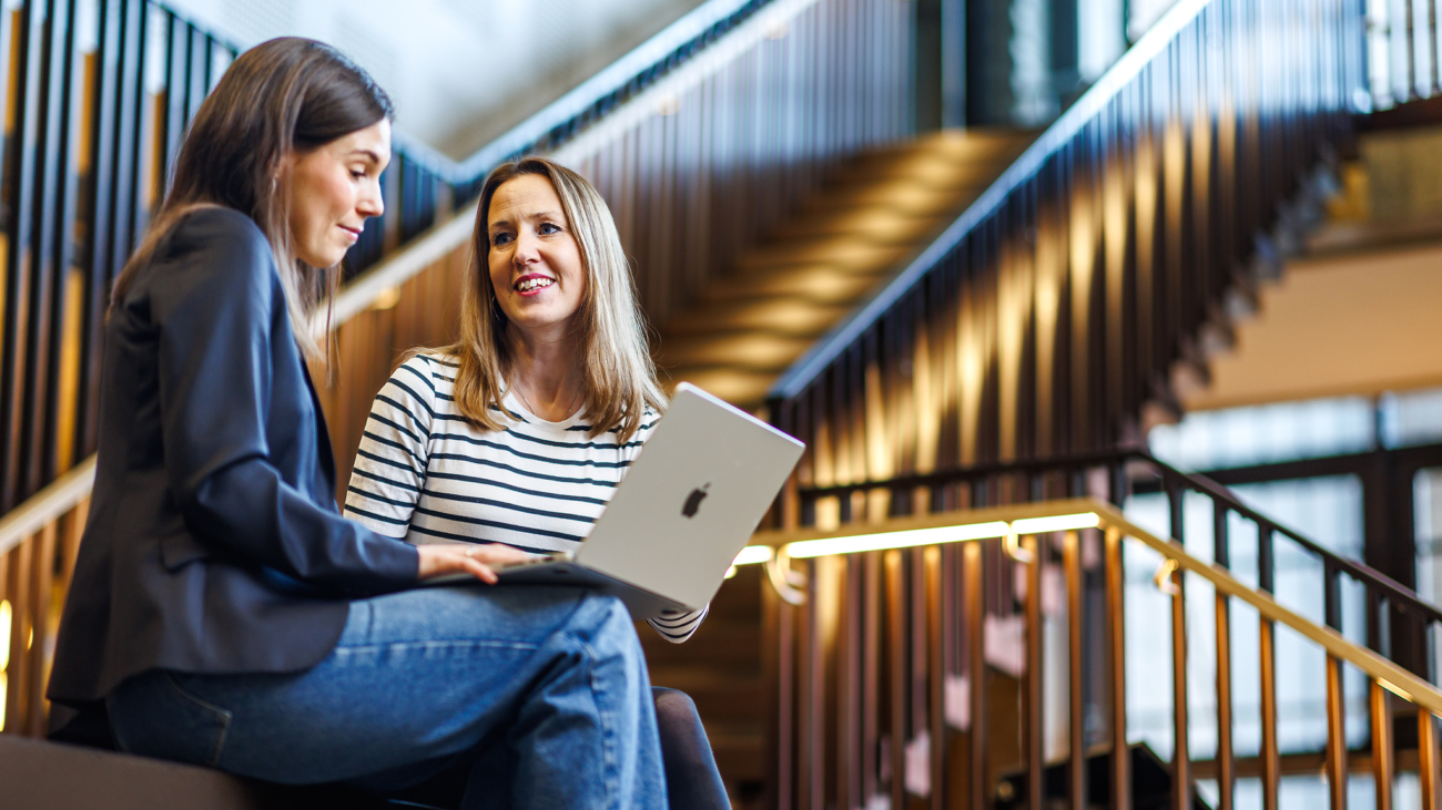 Women looking at a computer