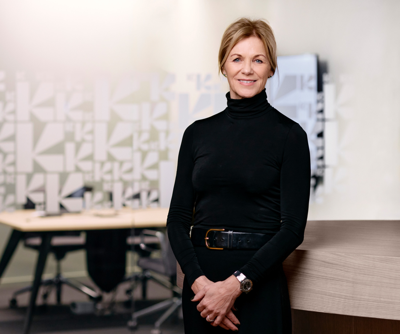 Woman with polo sweater